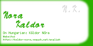 nora kaldor business card